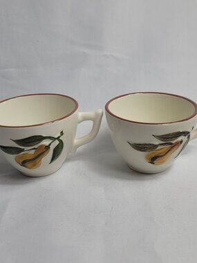 TWO Stangl Sculptured Fruit Cups Green & Yellow Fruit (NO SAUCERS)